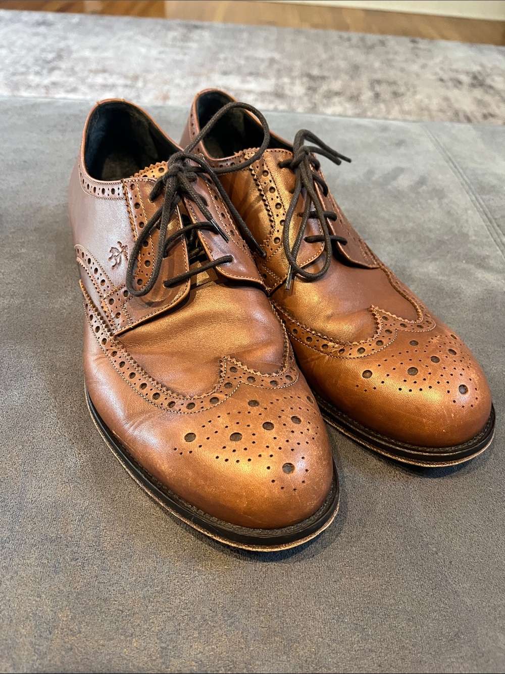 Brooks Brothers Men's Brown Wingtip Brogue Leather Oxfords